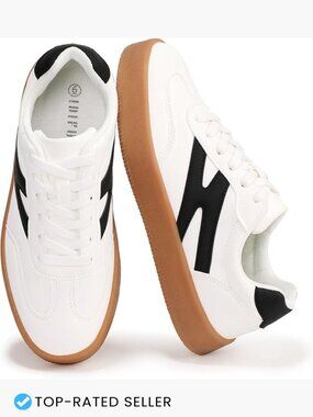 Women's Fashion Sneakers Trendy Lace-Up Casual Shoes Comfortable Walking
